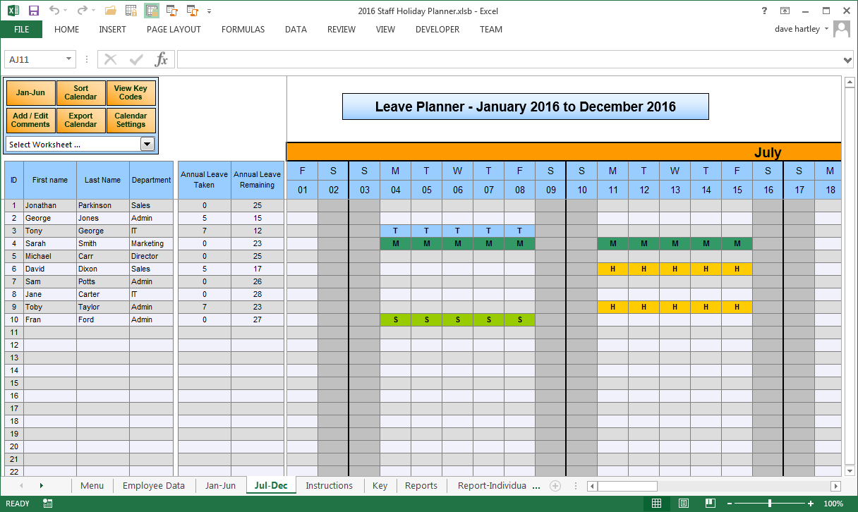 Employee Annual Leave Record Spreadsheet — Dbexcel pertaining to Google Calendar Vacation Tracking