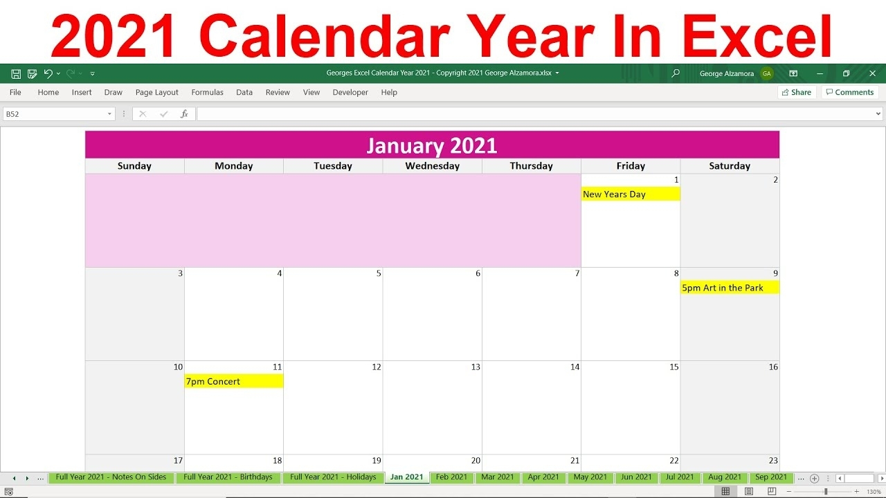 Excel 2021 Calendar Formula  Calendar Inspiration Design intended for Excel Me Calendar Kaise Banaye