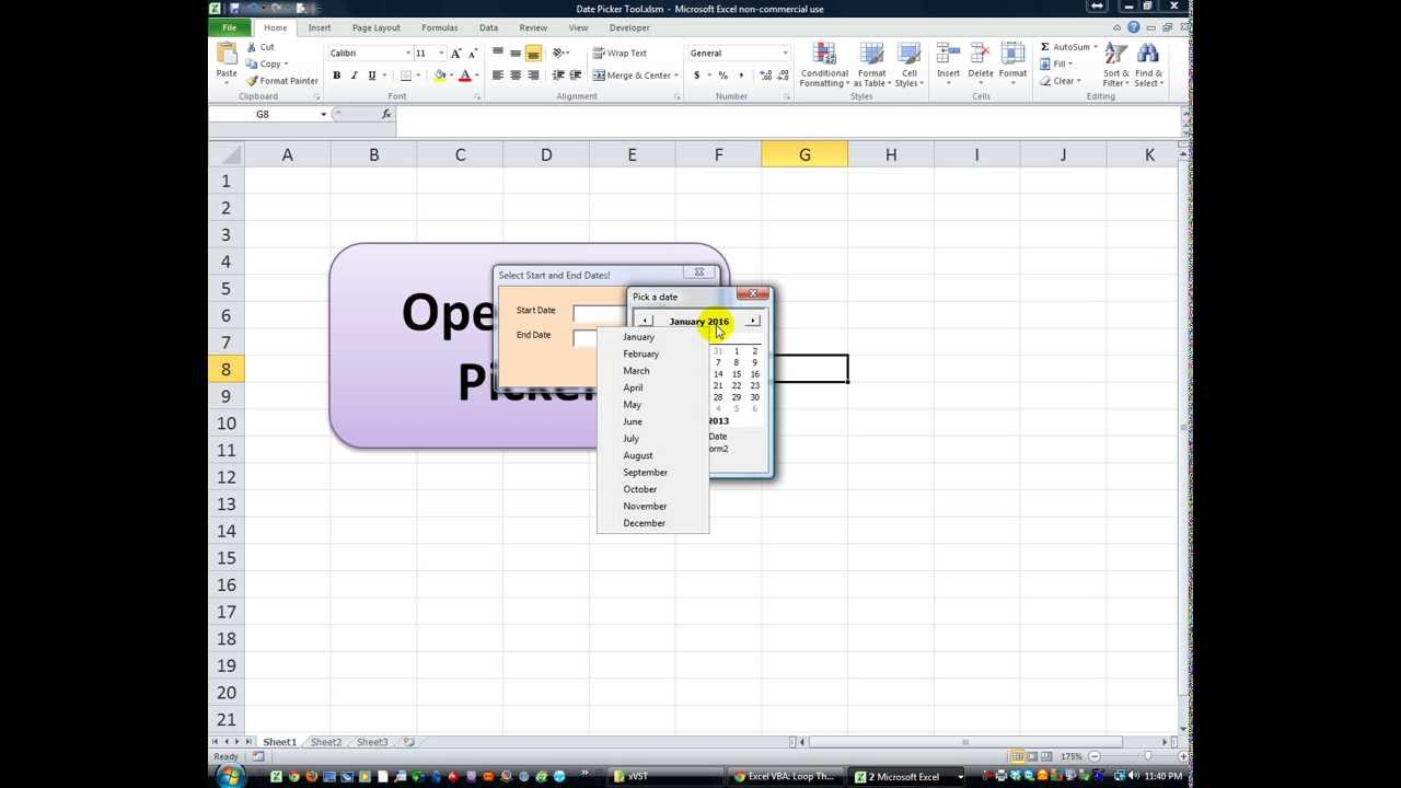 Excel Vba Userforms #24 Calendar Date Picker Tool Teaser with Excel Insert Calendar Date Picker