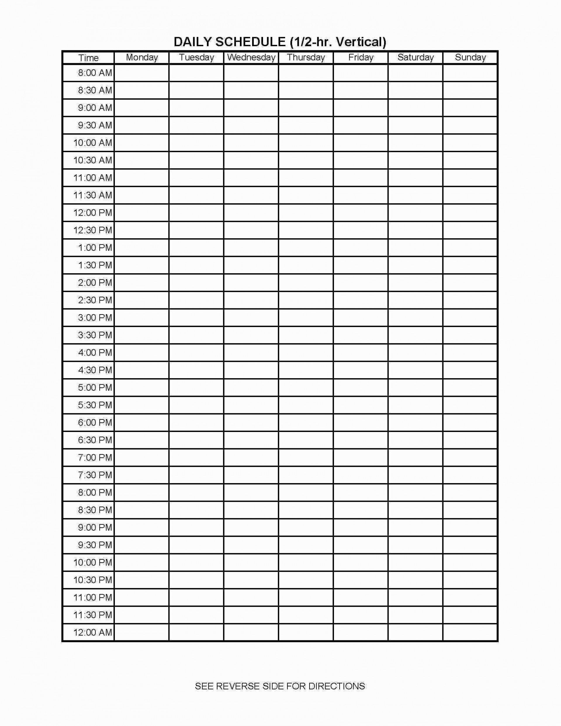 Exceptional Blank Schedule Template 7 Day 24 Hours pertaining to Blank Schedule With Hourly Counter