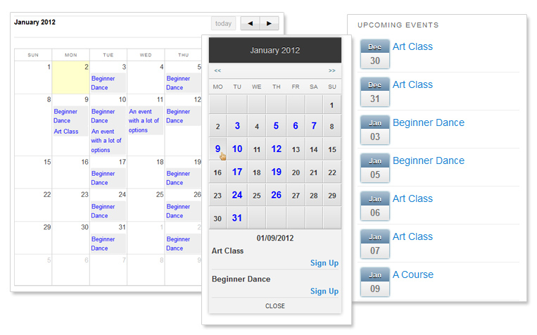 Features  Events Planner For WordPress regarding Economic Calendar Widget WordPress