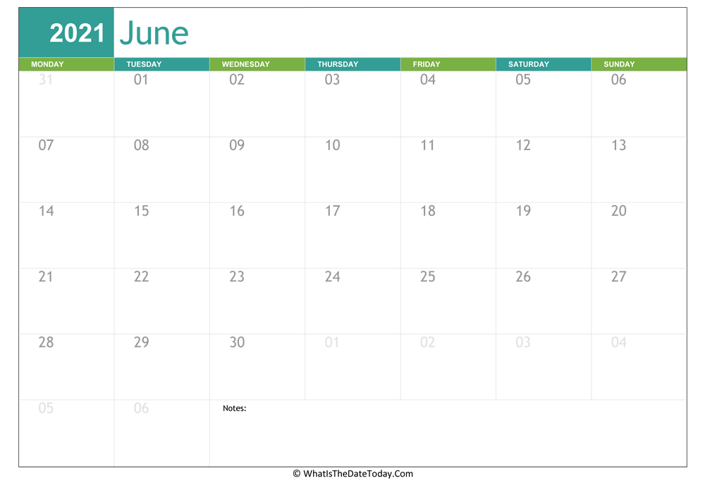 Fillable June Calendar 2021 | Whatisthedatetoday for Father&#039;S Day 2021 Calendar