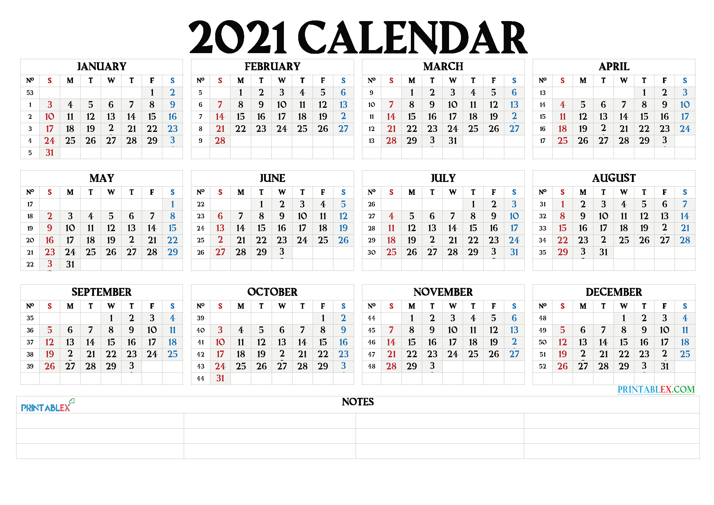 Free 12 Month Word Calendar Template 2021 : 2021 Calendar throughout 2021 Monthly Calendar Printable Pdf