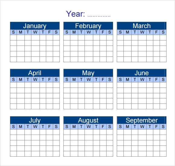 Free 12+ Sample Yearly Calendar Templates In Google Docs inside Blank Calendar Word Template