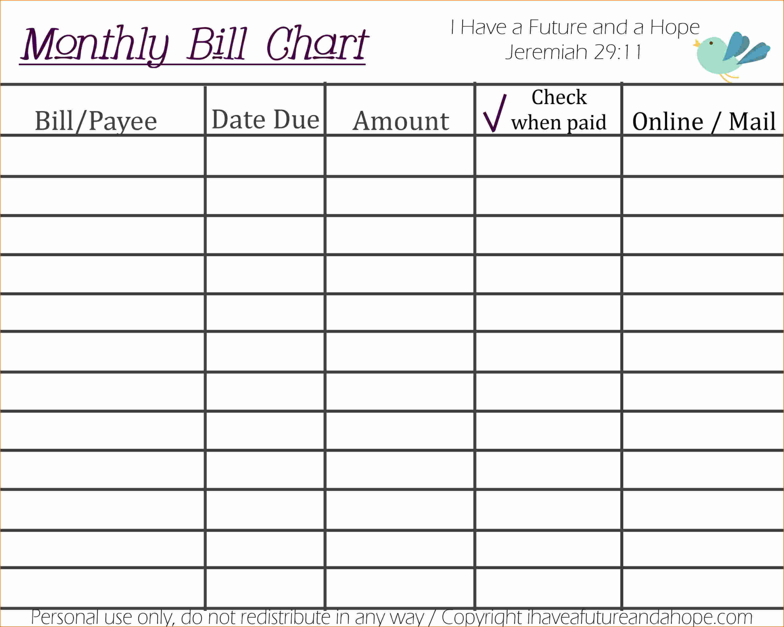 Free Bills Pay Calendar 2020 Printable Monthly | Example pertaining to Bill Pay Calendar Template