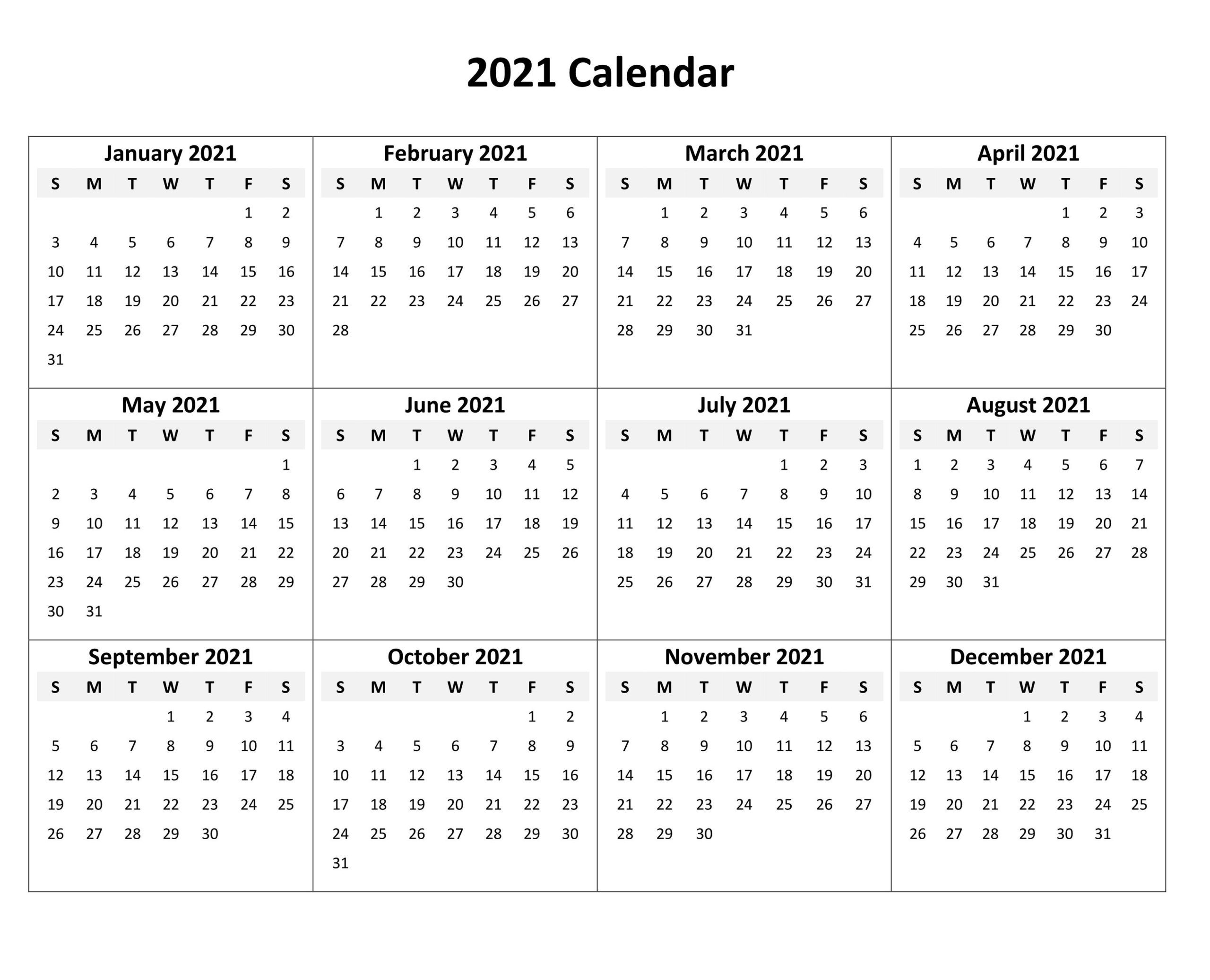 Free Blank 2021 Calendar Printable | Calendar Printables with 2021 Lined Monthly Calendar Printable