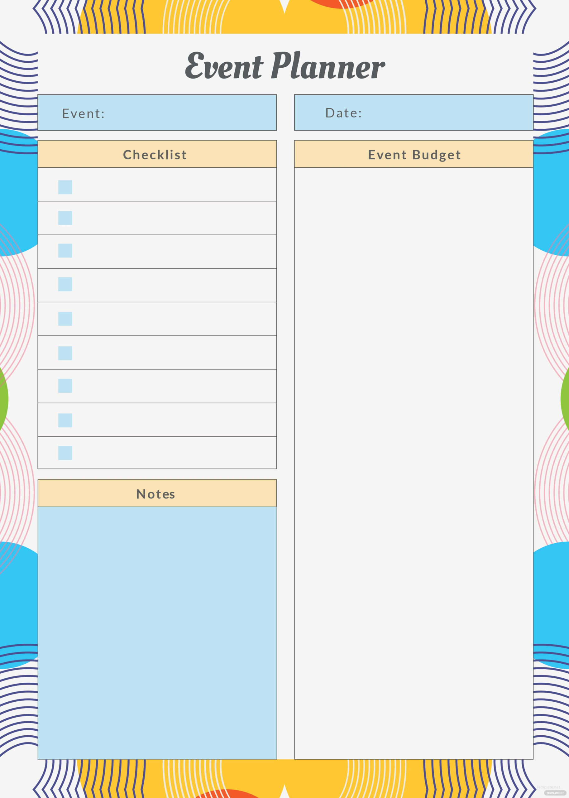 Free Event Planner Template In Adobe Photoshop inside Event Management Template Excel