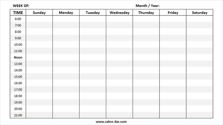 Free Printable 2020 Calendar Template Pdf, Word, Excel with One Week Blank Calendar