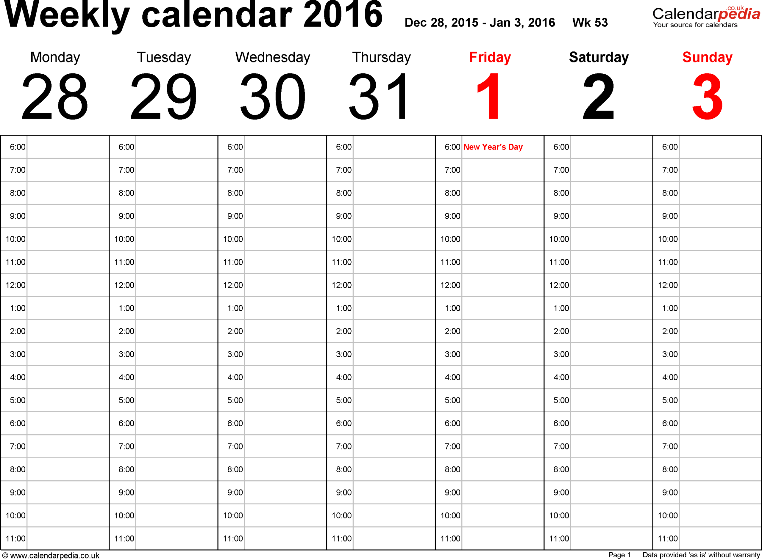 Free Printable 52 Week Calendar | Calendar Printables Free regarding Printable Calendar Weekdays Only
