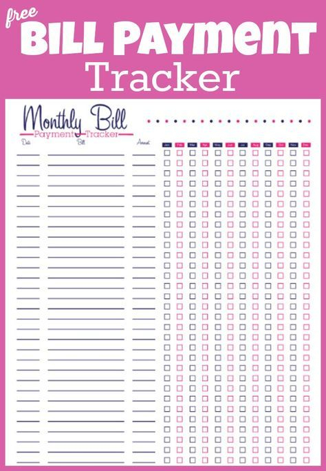 Free Printable Bill Tracker: Manage Your Monthly Expenses for Monthly Bill Template Free Printable