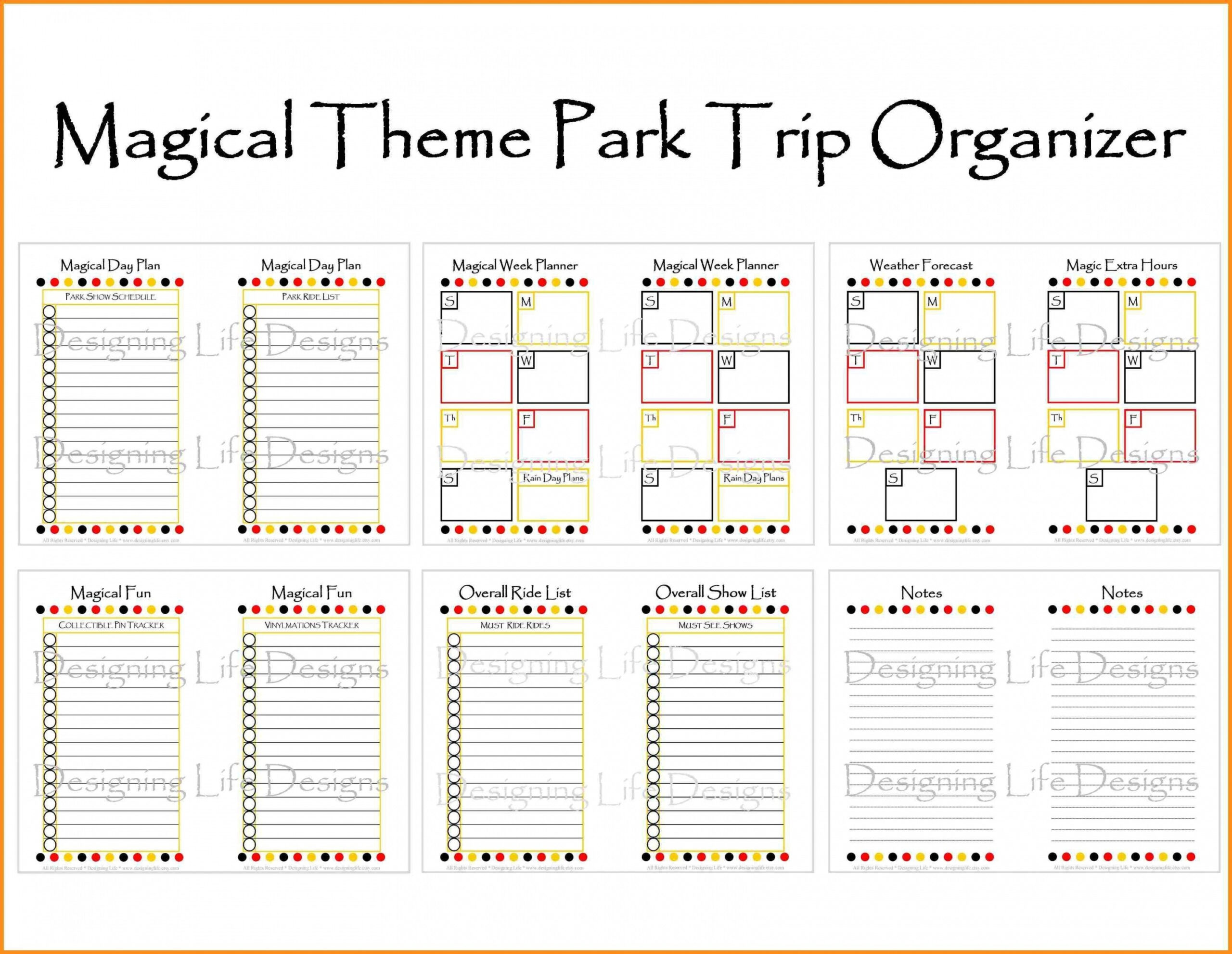 Free Printable Disney Week Itinerary Template | Calendar Template Printable inside Disney World Itinerary Template Free