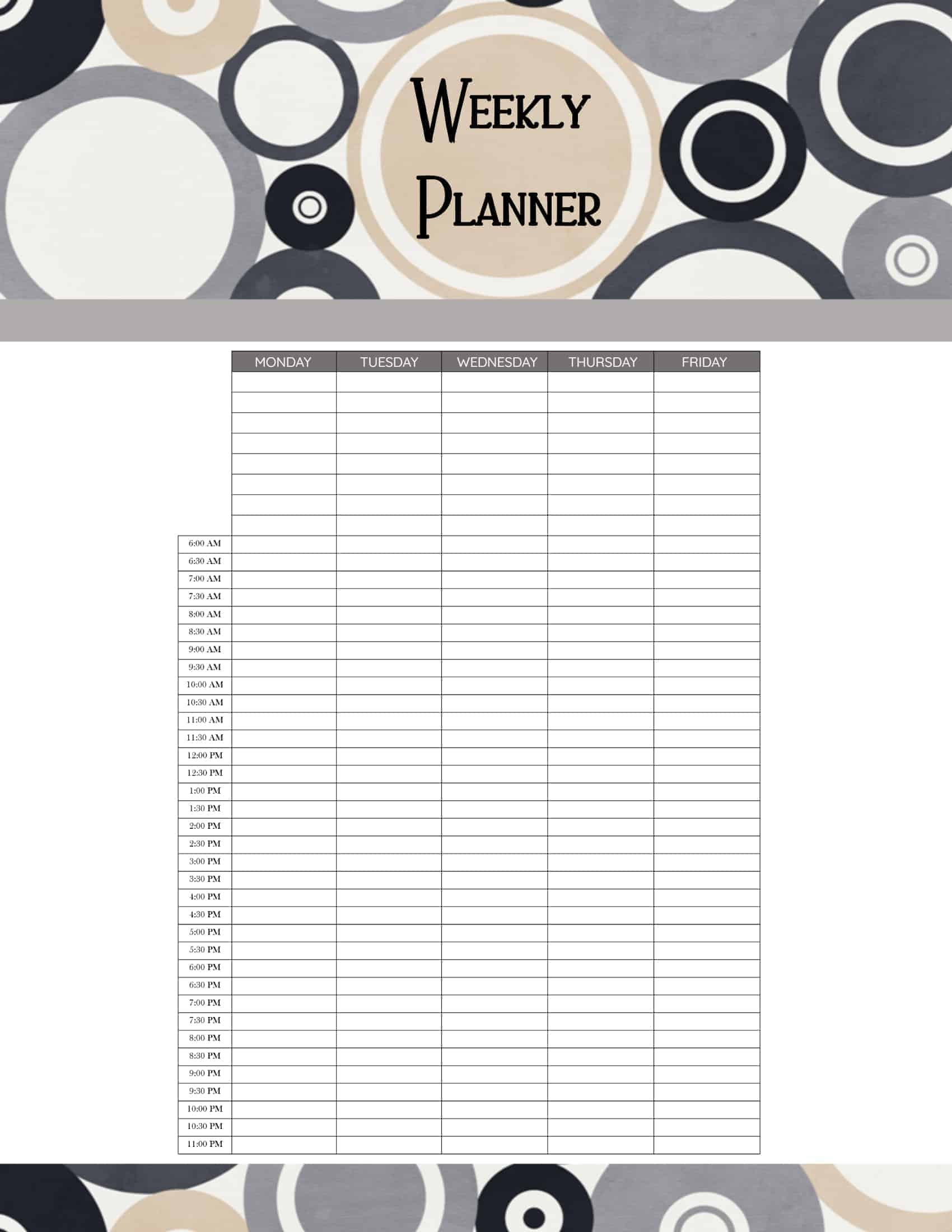 Free Printable Hourly Planner  Daily, Weekly Or Monthly within Weekly Hourly Planner Printable Pdf