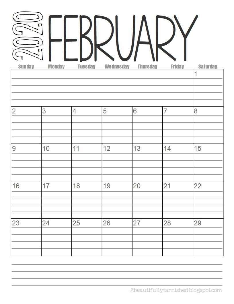 Free Printable Lined Monthly Calendar 2020 | Calendar in Monthly Calendar Template With Lines