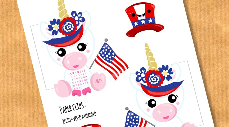 Free Printable Unicorn 4Th Of July Calendar Divider in Advice From A Unicorn Calendar