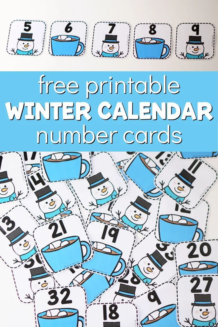 Free Printable Winter Calendar Numbers | Funaday with Printable Calendar Numbers For Preschool