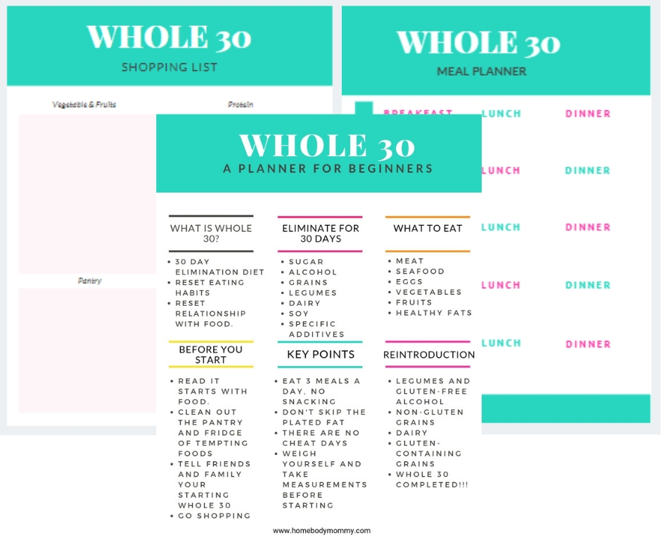 Free Whole 30 Planner  Wholesome (Ish) Life inside Whole 30 Calendar Printable