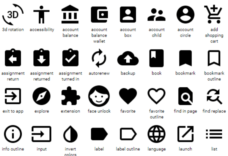 Google Material Design Icon Font At Vectorified within Font Awesome Axure Library