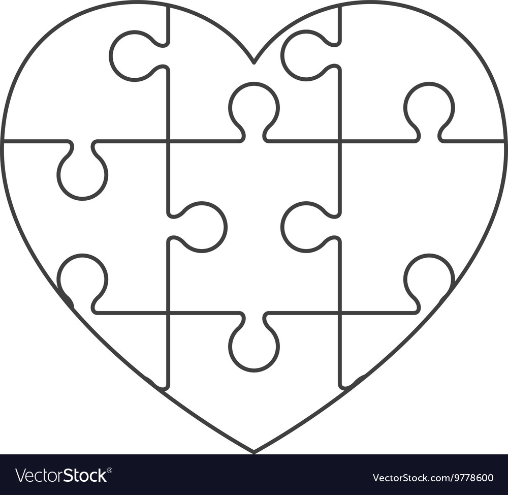 Heart In Puzzle Pieces Icon Royalty Free Vector Image with My Heart Map Template