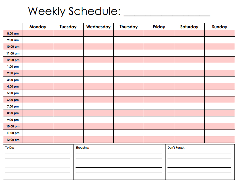 Hourly Schedule.pdf | Daily Schedule Template, Weekly throughout Weekly Hourly Planner Printable Pdf