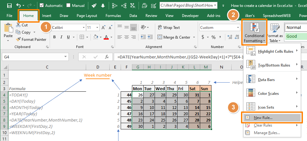 How To Create A Dynamically Changing Calendar In Excel in Dynamic Event Calendar Excel
