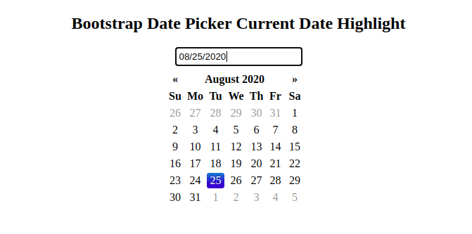 How To Create Bootstrap Date Picker With The Current Date within Php Mysql Calendar Date Picker