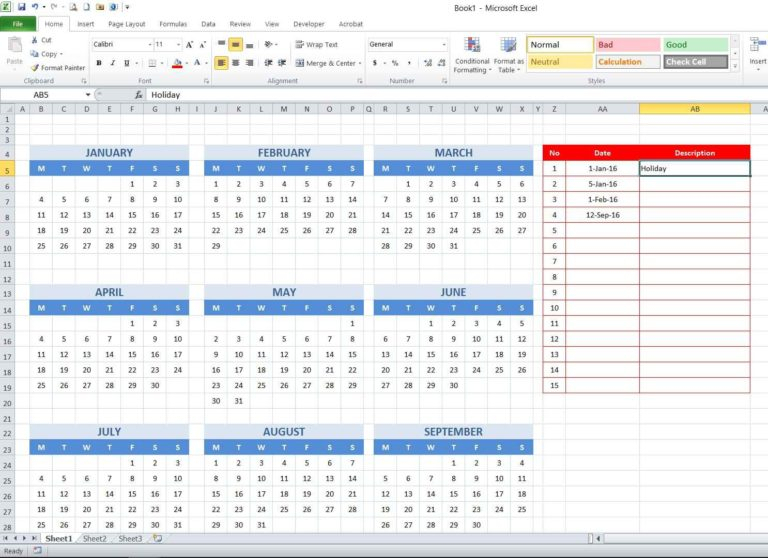 How To Create Year And School Calendar With Dynamic Date with regard to Dynamic Event Calendar Excel