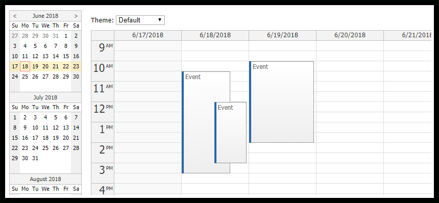 Html5Javascript Event Calendar (Opensource) | Daypilot Code regarding Asp.net Mvc Multi Calendar