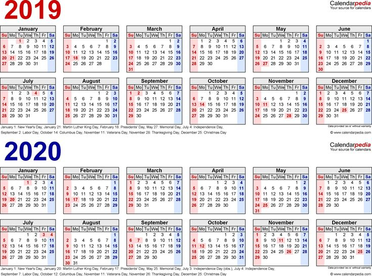 Impressive Free 3 Year Calendar 2019 To 2020 | Calendar within 3 Year Printable Calendar