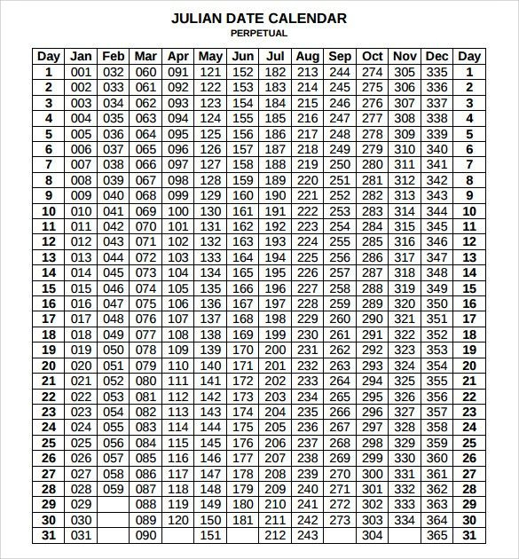 Julian Calendar 2019 Printable Julian Calendar  Printable regarding 2018 Julian Dates