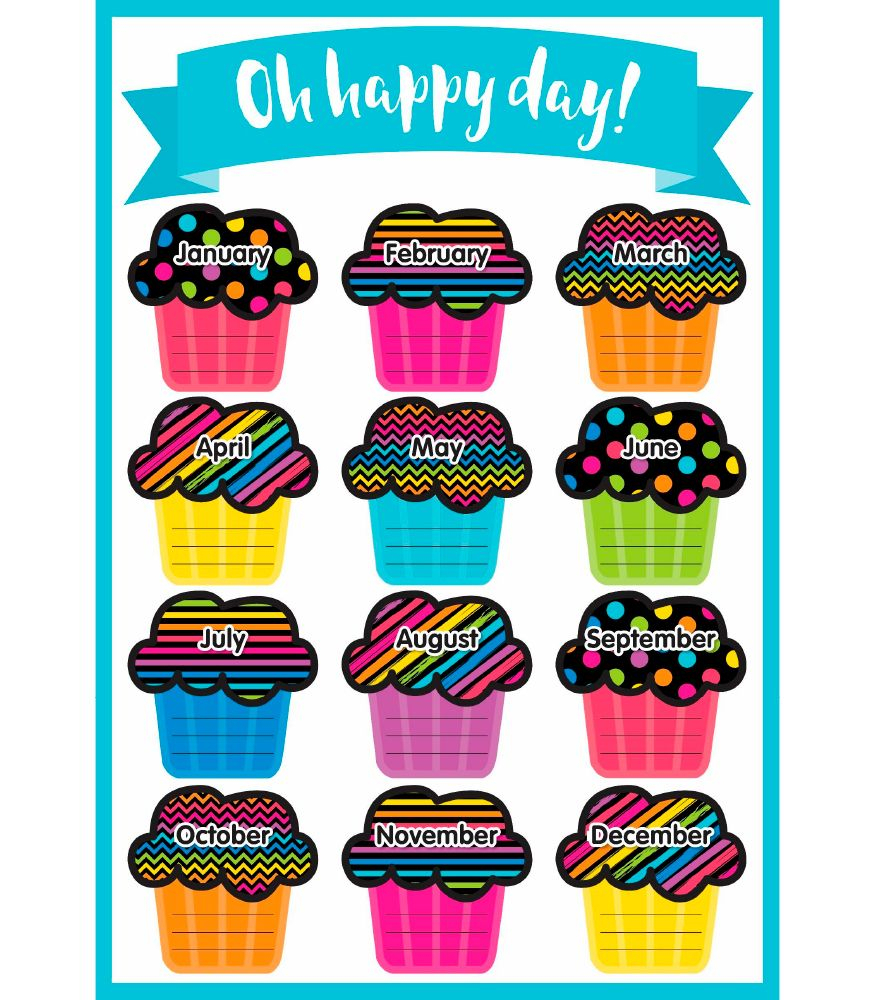 Just Teach Neon Birthday Printable Chart | Neon Birthday with Printable Birthday Calendar For Classroom