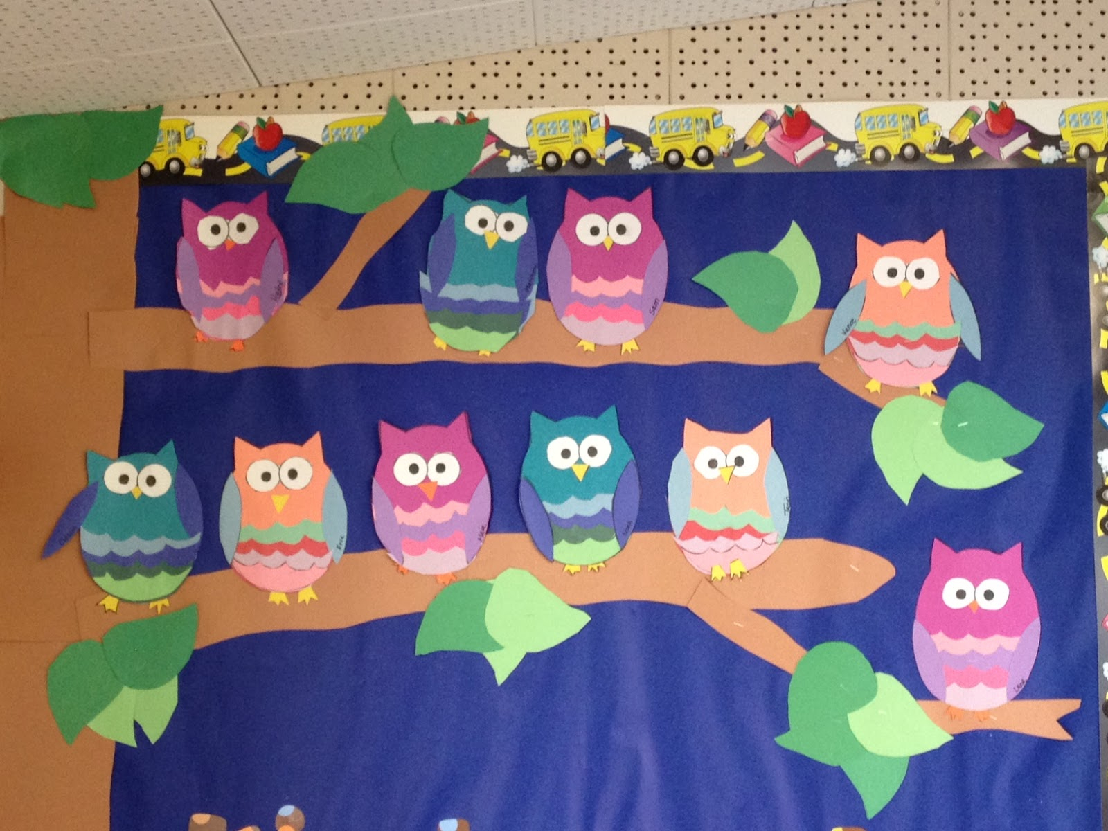 Kindergarten Was A Hoot Bulletin Board  Apples And Abc&#039;S for Owl Birthday Chart