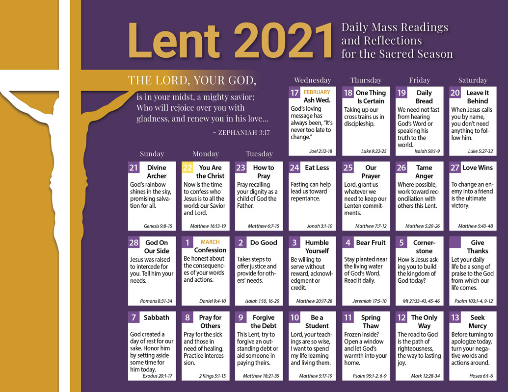Lent 2021 Catholic Calendar Productgoods : Creative pertaining to Catholic Calendar 2021 Poster