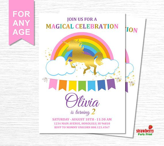 Magical Unicorn Birthday Invitation, Unicorn Birthday throughout Advice From A Unicorn Calendar