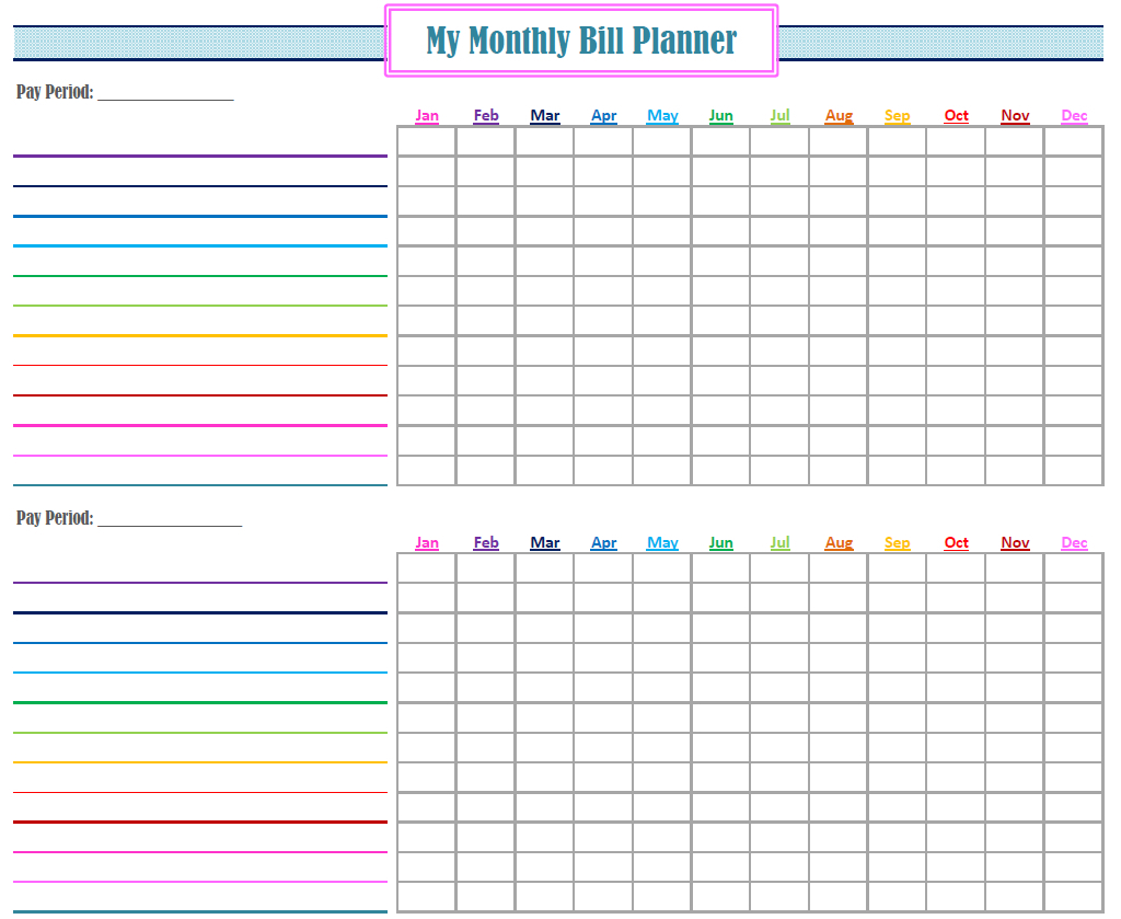 Make A Monthly Bill Chart | Example Calendar Printable with regard to Bill Pay Calendar Template