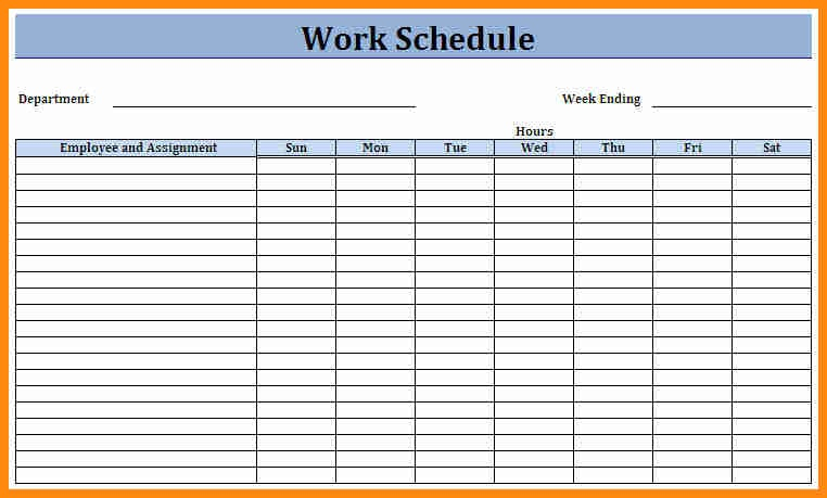 Monthly Employee Schedule Template in Blank Employee Schedule