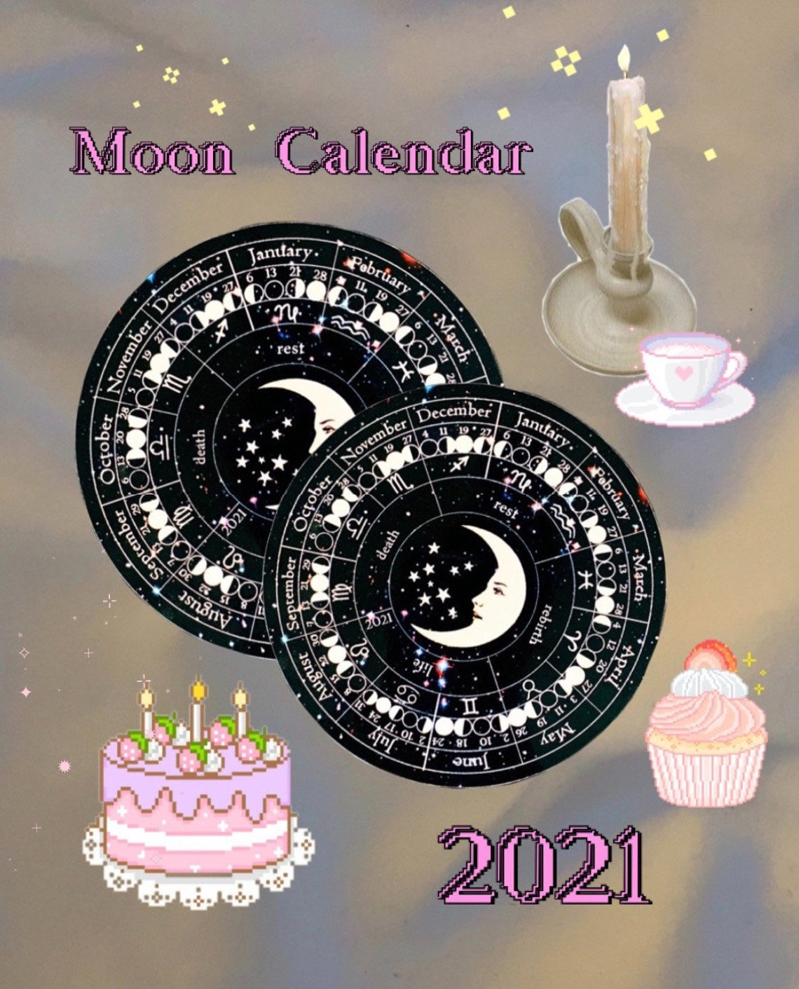 Moon Calendar 2021 Lunar Calendar Zodiac Calendar | Etsy with regard to Lunar Calendar For Hair Growth 2021