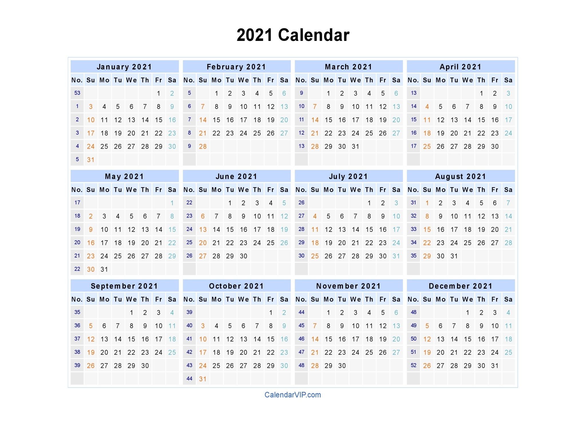 Pdf Calendar Template 2021 Monthly And Yearly | Free inside 2021 Monthly Calendar Printable Pdf