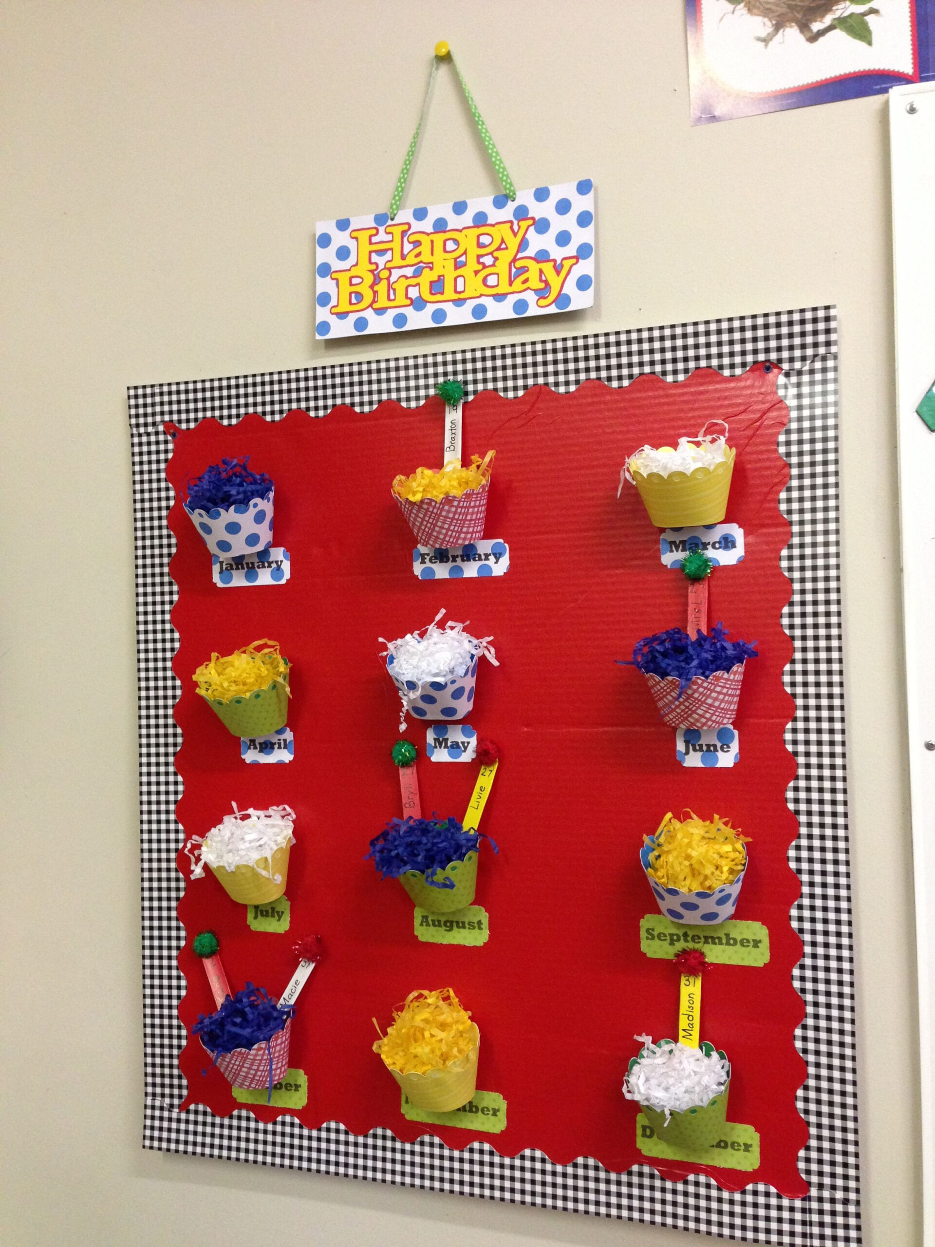 Pin By Becky Leemasters On My Creations | Birthday Display In Classroom, Classroom Birthday throughout Birthday Cupcake Display Classroom