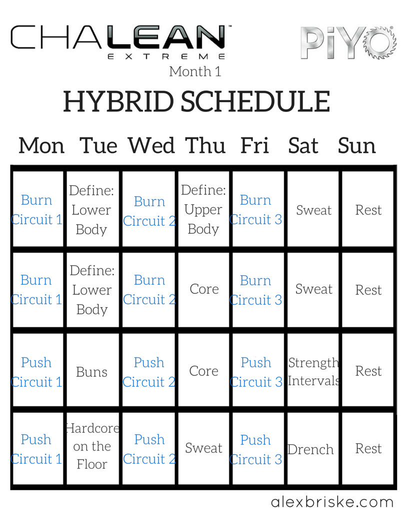 Pin On Fitness with regard to Piyo Hybrid Calendar
