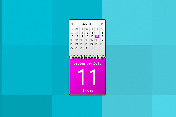 Pink Calendar Windows 10 Gadget  Win10Gadgets inside Windows 10 Calendar Gadget
