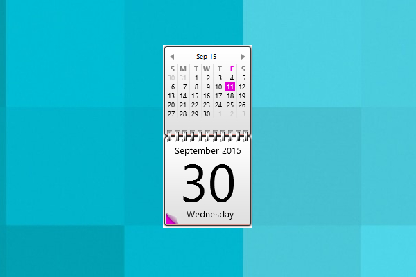 Pink Calendar Windows 10 Gadget  Win10Gadgets with regard to Windows 10 Calendar Gadget
