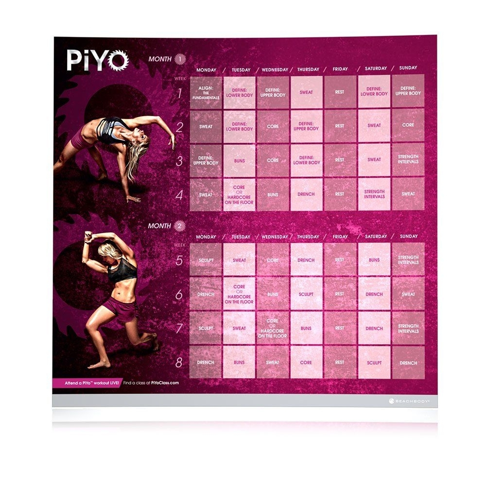 Piyo 8 Week Calendar | Ten Free Printable Calendar 20202021 in Piyo Hybrid Calendar