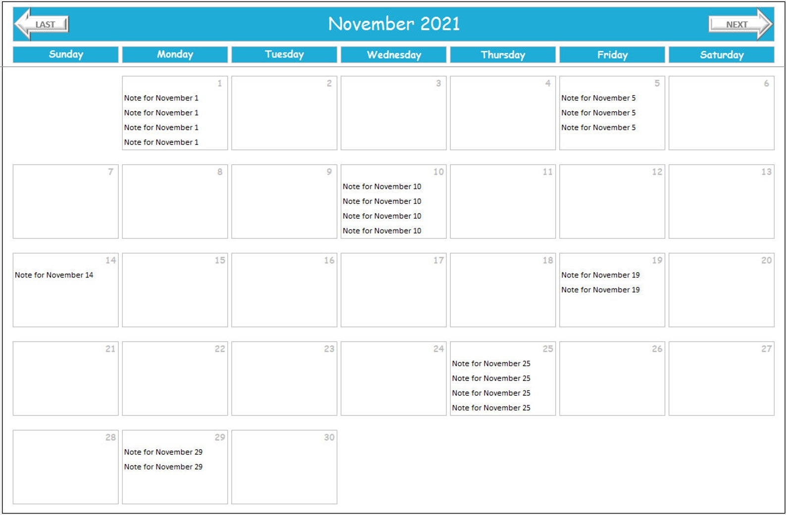 Plantilla Mensual De Excel Calendario 2021  Planificador for Calendario Excel 2021 Plantilla