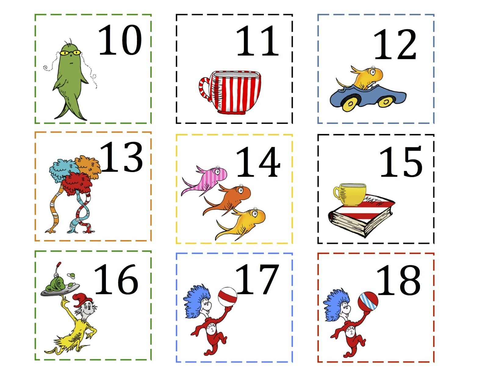 Preschool Printables: Dr. Seuss | Seuss Classroom, Dr throughout Printable Calendar Numbers For Preschool