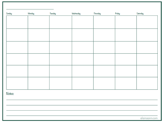Print Blank Calendar Template  Printable Month Calendar with regard to Printable Monthly Calendar With Lines