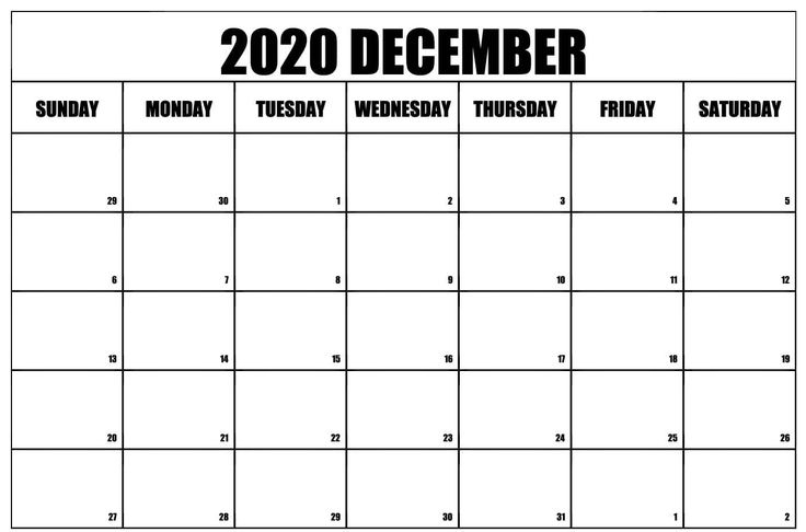 Print December 2020 Blank Calendar Page | September within December Win Calendar