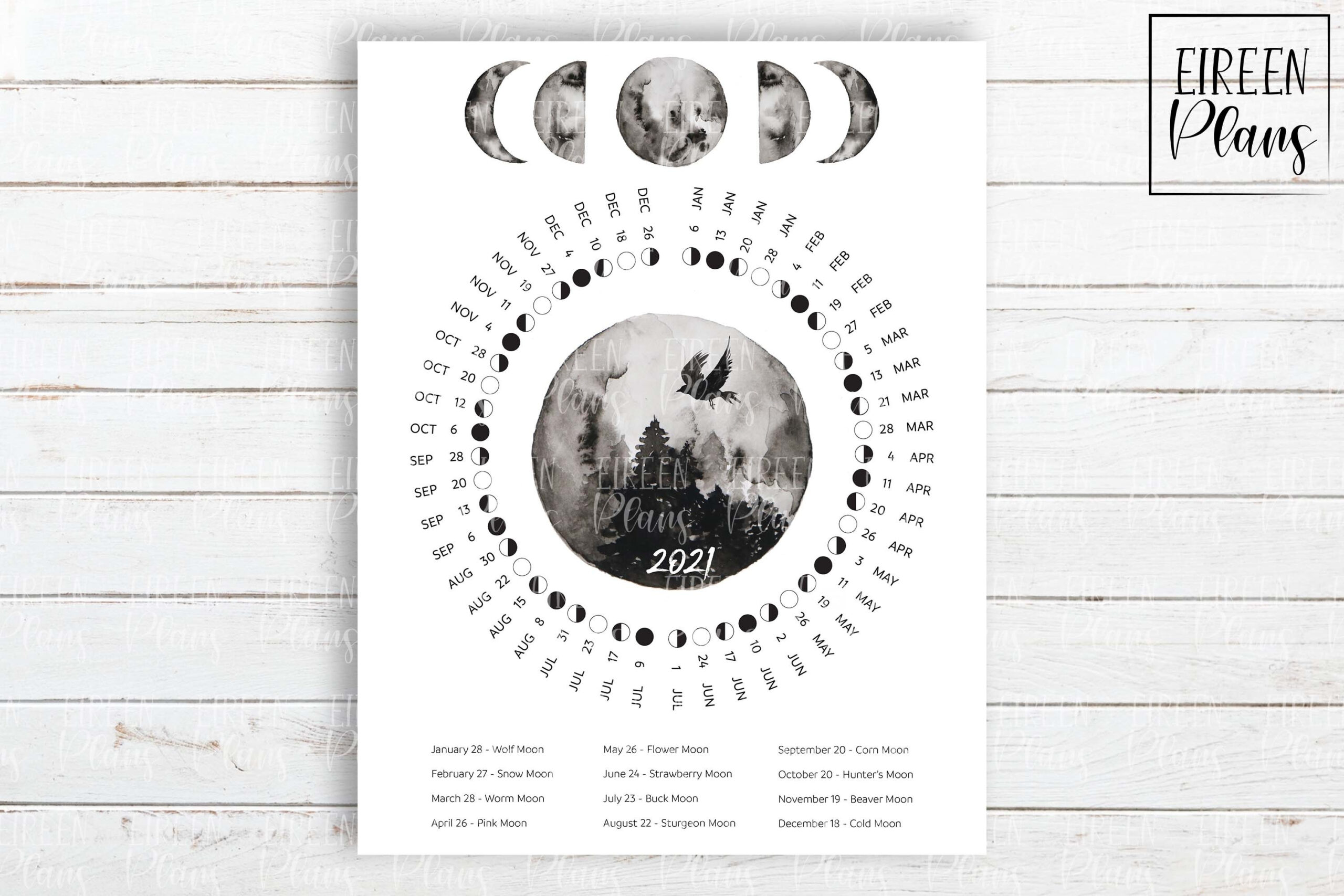 Printable 2021 Moon Phases Calendar With Full Moon Names inside Lunar Calendar For Hair Growth 2021