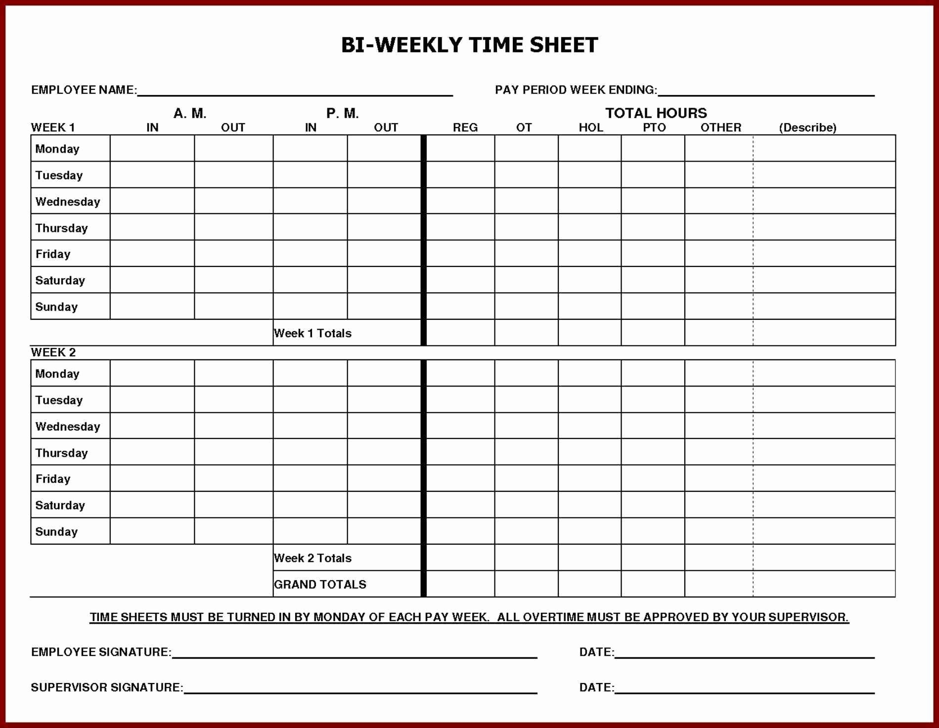 Printable Blank Biweekly Employee Schedule  Calendar regarding Blank Employee Schedule