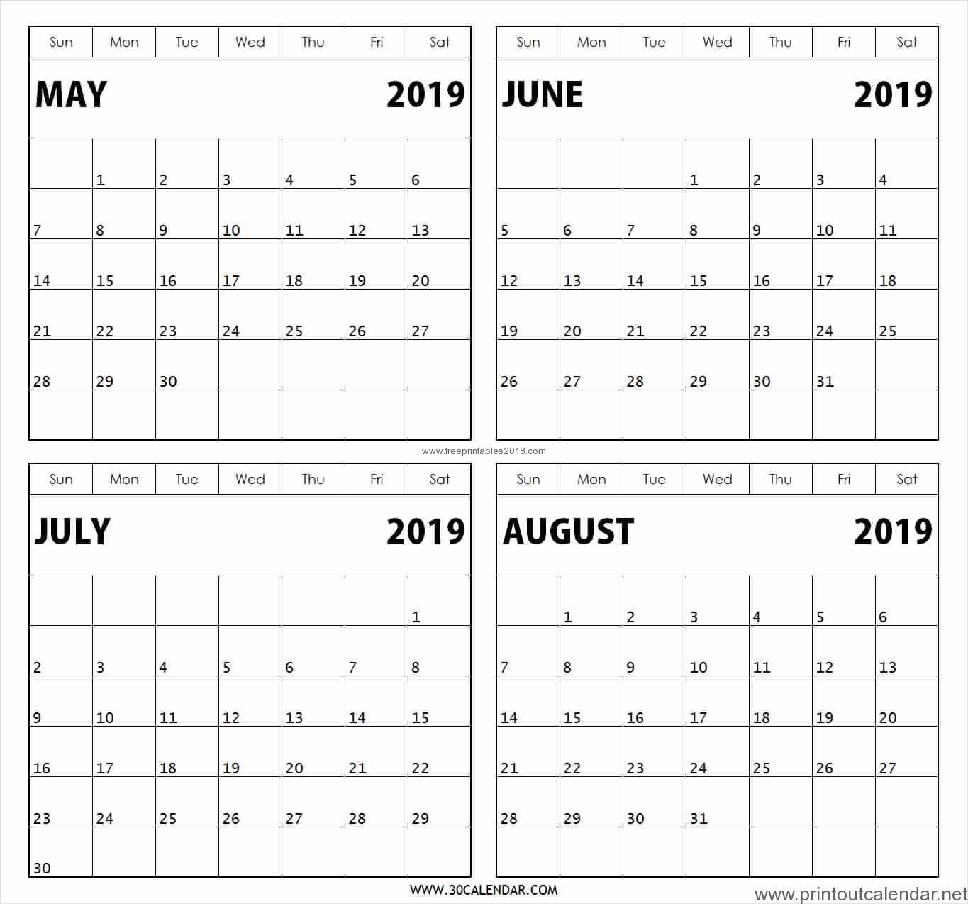 Printable Calendar 4 Month | Example Calendar Printable inside 4 Month Blank Calendar