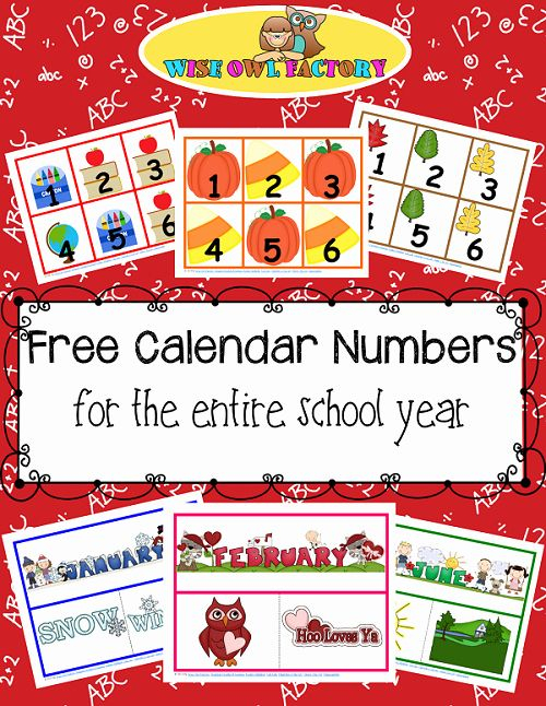 Printable Calendar Numbers In 2020 | Classroom Calendar for Printable Calendar Numbers For Preschool